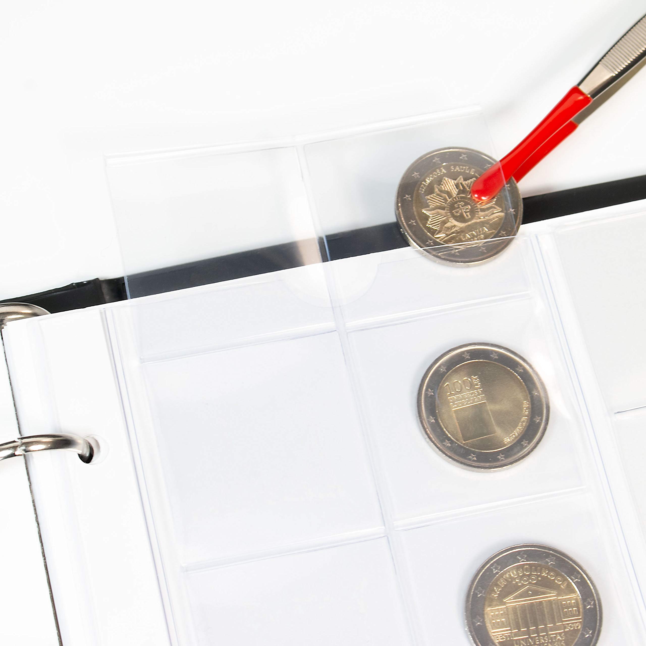 LINDNER Das Original Album per monete da 2 euro con 5 fogli per un totale di 100 monete, espandibile con fogli supplementari