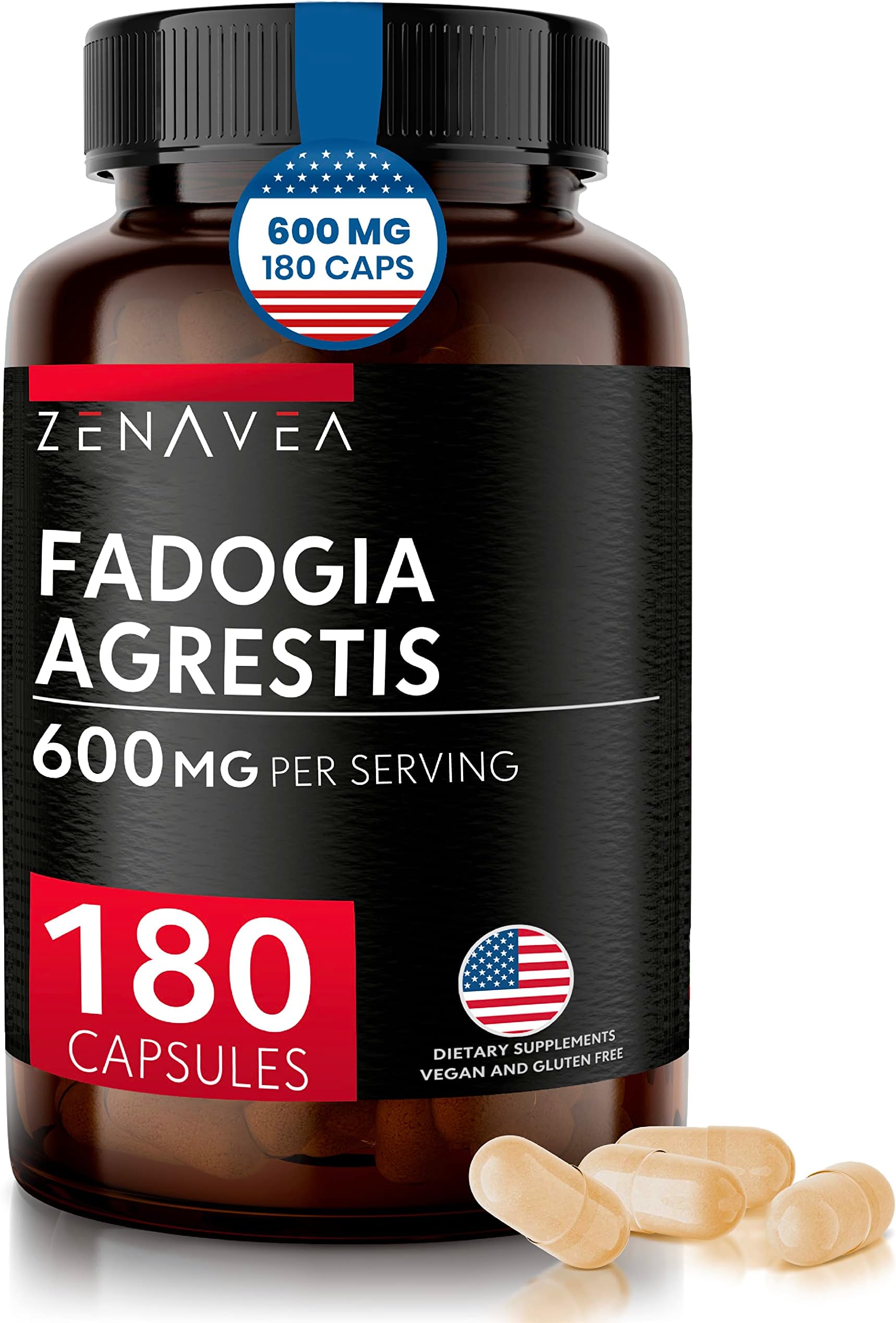 Fadogia Agrestis 600mg Extract - 180 Capsules 3-Months Supply - Fadogia Supplement Supports Energy - Made in The USA