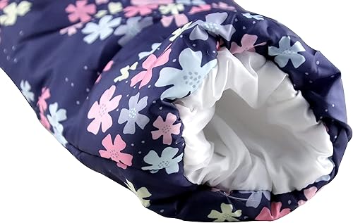 Miniatura 8 de Miss Bei Abrigo de invierno para niña, chaqueta con capucha para niña pequeña, estampado de flores, parka para exteriores, chaqueta de algodón