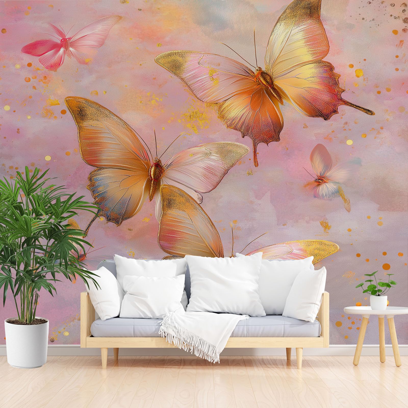 Papier peint panoramique 3D haut de gamme motif papillon 300 x 210 cm