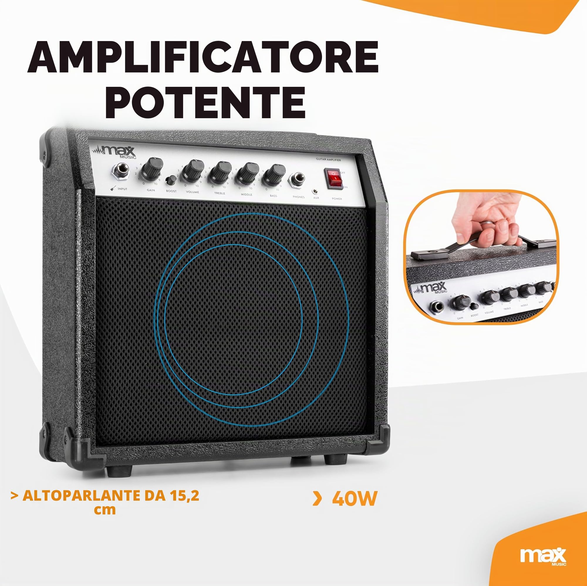 Max Gig Kit Guitarra Eléctrica Rojo con Amplificador 173224