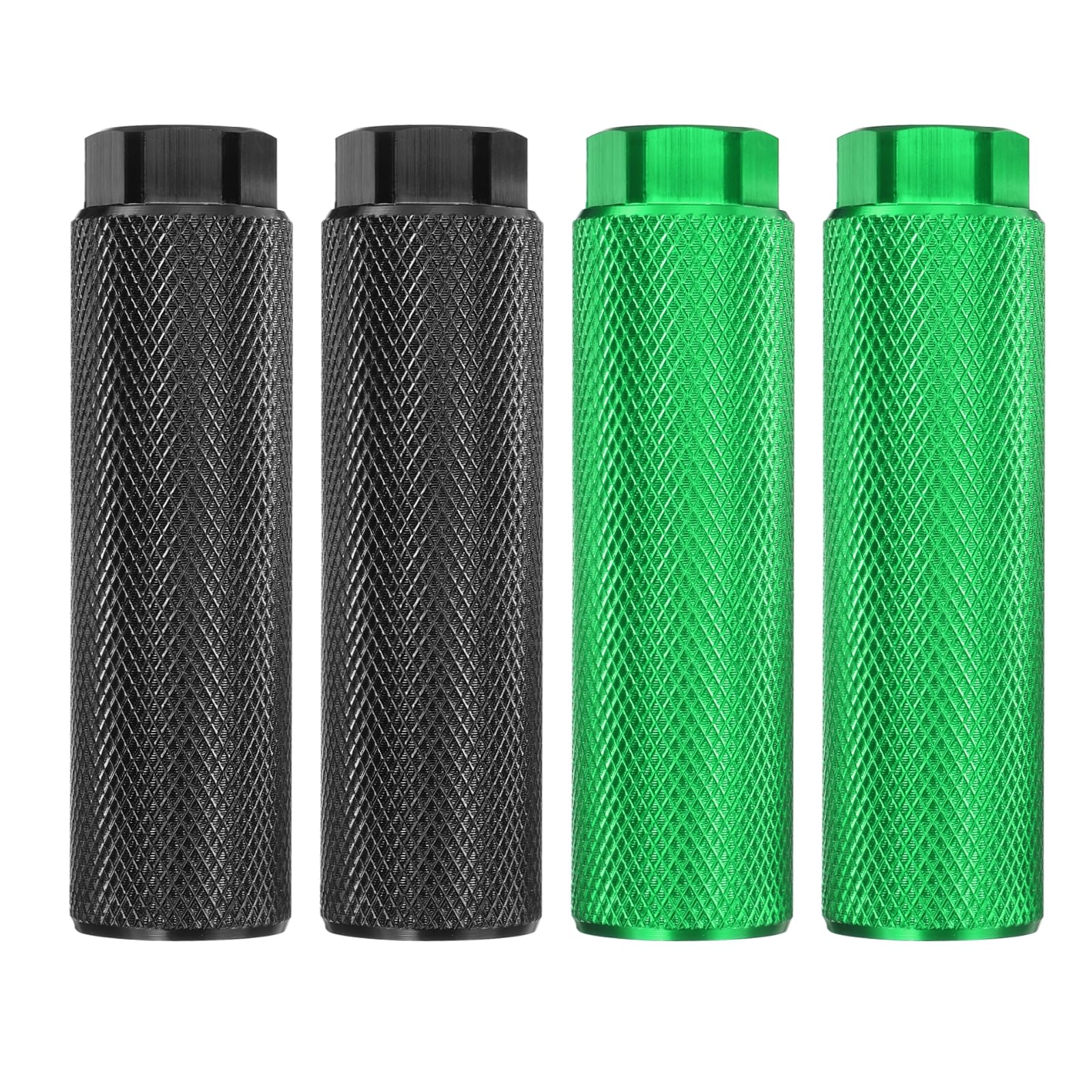 sourcing map 2 Pairs Bike Pegs Aluminum Alloy Rear Stunt Pegs Anti-Skid Back Seat Stands Fit 3/8" Axles for Mountain Bike, Purple & Sky Blue — image 1
