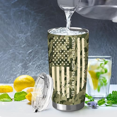 Miniatura 5 de Niduilef Regalos para hombres y veteranos, regalo para hombres 40, 50, 70, 80 cumpleaños para hombres, vaso de acero inoxidable aislado al vacío de