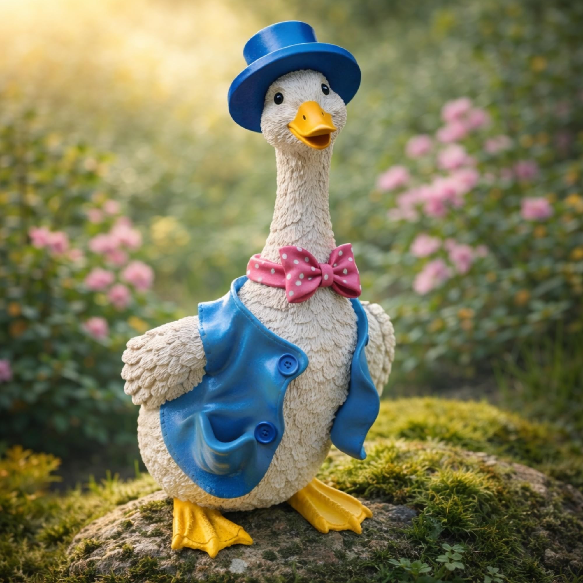 Handbemalte Deko-Gans Figur – Wahlweise männlich oder weiblich • Dekorative Gänsefigur für Garten, Terrasse & Wohnbereich • Tierfigur als stilvolle Indoor & Outdoor Deko • Landhausstil (Mann)