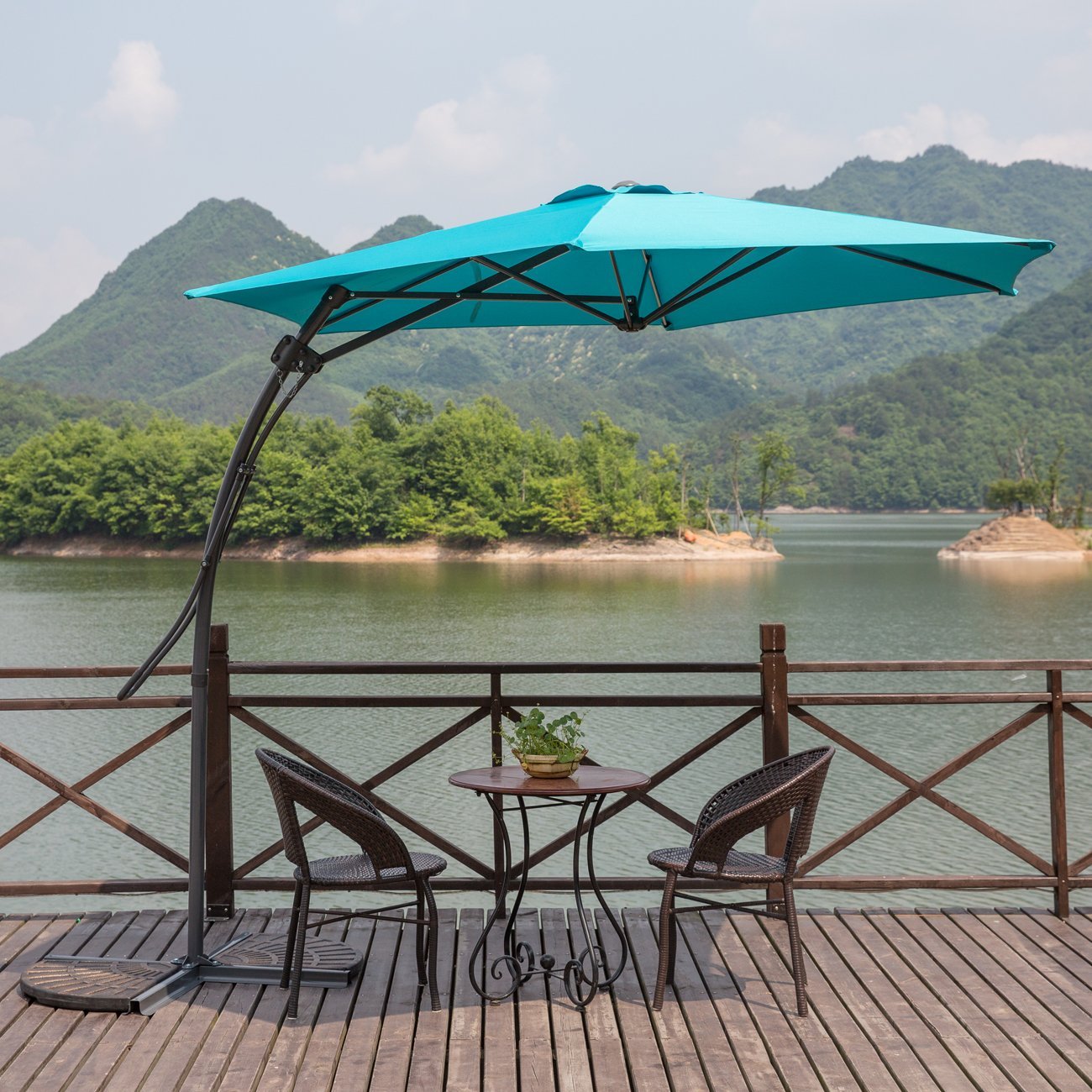 Buy MYAL 9ft Offset Patio Umbrella Outdoor Cantilever Umbrella