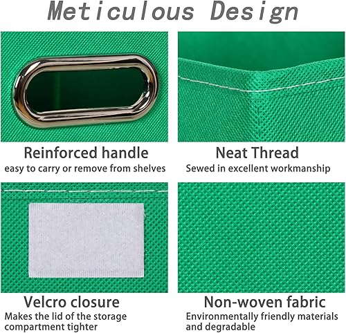Vista 61 de Organizadores de armario de tela con tapas, cesta organizadora de almacenamiento plegable con asas, cajas de almacenamiento para almacenamiento