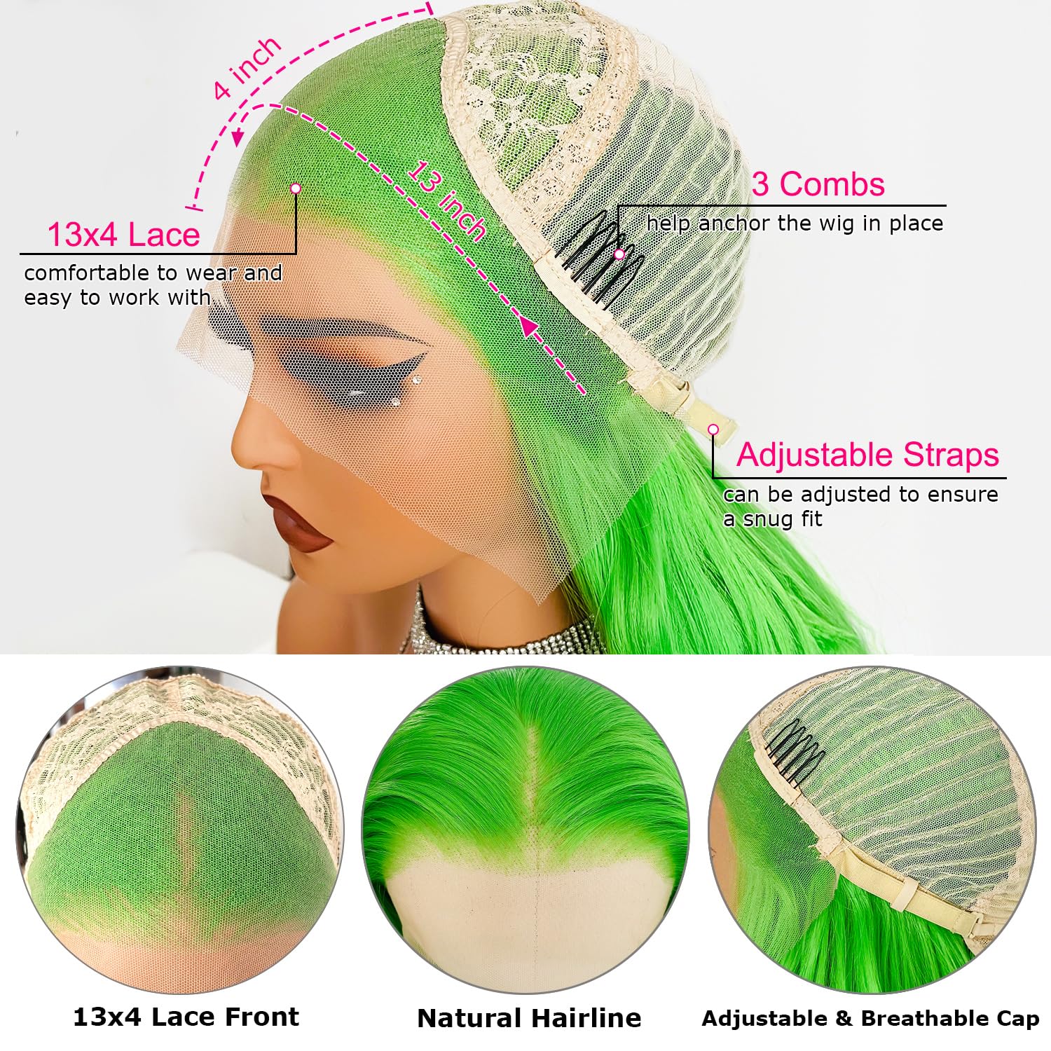 Parrucca frontale in pizzo verde scuro Ombre parrucche sintetiche frontali in pizzo per donne alla moda parrucca per capelli ondulati lunghi 24 pollici resistente al calore 13x4 HD parrucche