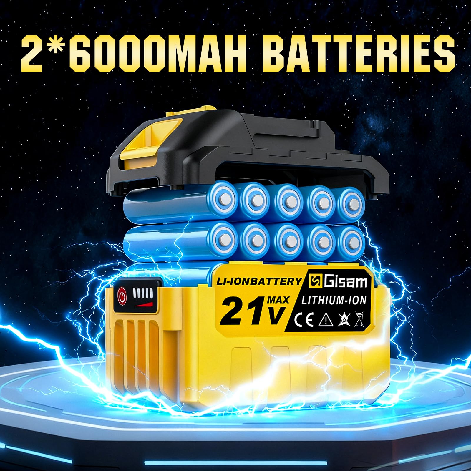 Soplador de hojas inalámbrico, motor sin escobillas con 2 baterías de 6,0 Ah, hoja Blower Max 900000 RPM, volumen de aire 800 m³/h, 3 boquillas, 1,82 Lbs ligero, ideal para hojas, nieve, polvo