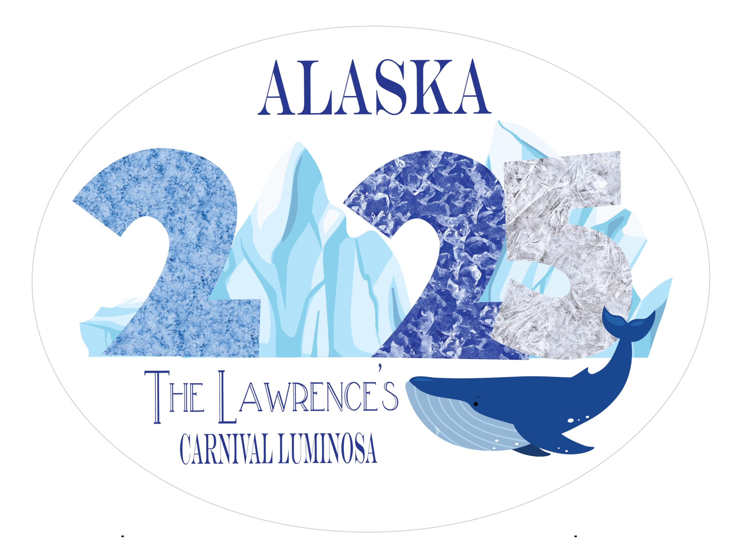 Alaska Iceberg Year Cruise Ship Door Magnet Decoration Personalized, Funny Party Decor -Decorative Magnetic Favors For Fridge, Locker, Whiteboard - Ship Stateroom on Royal Caribbean Carnival