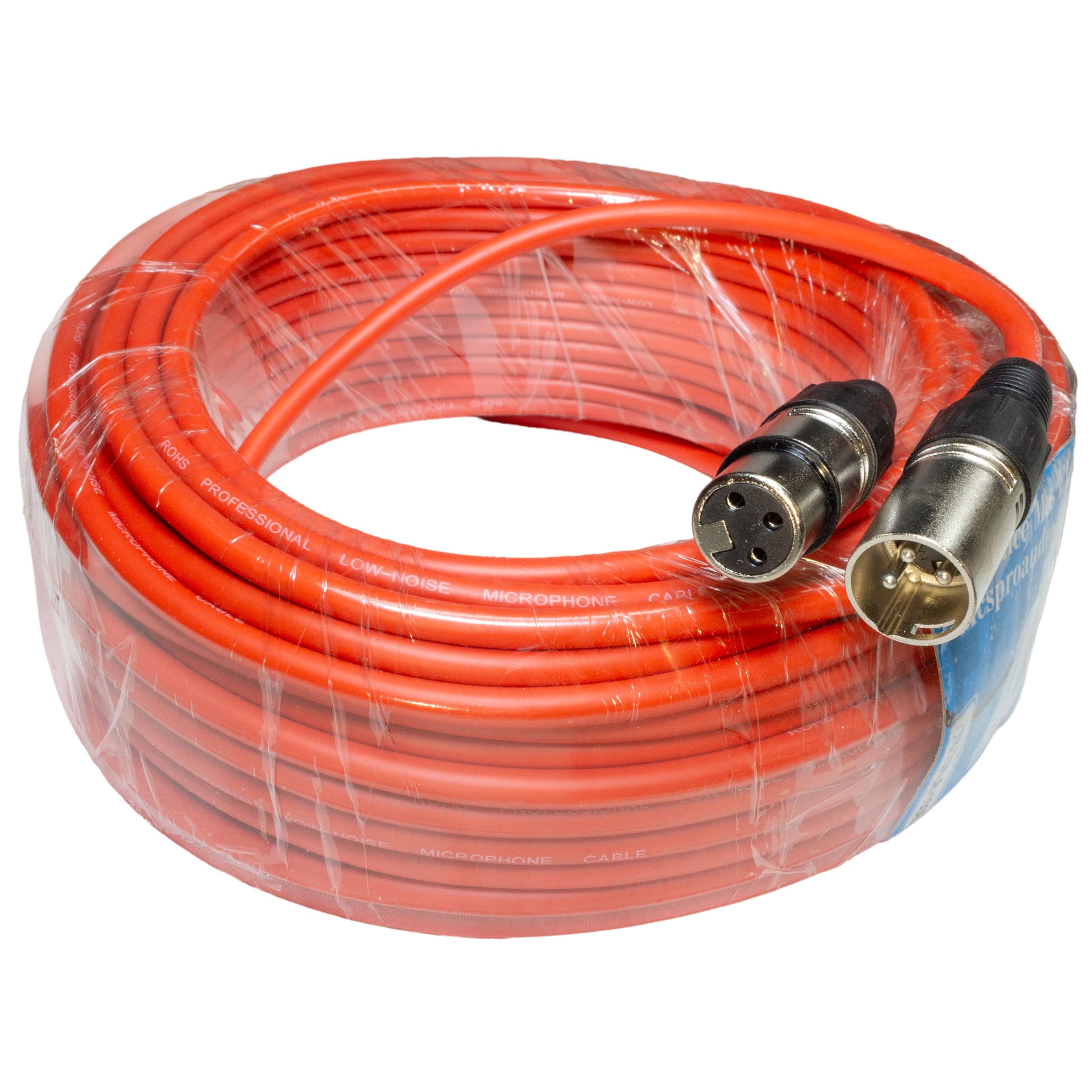 Cavo microfono XLR maschio a femmina, 30,5 m, colore: arancione