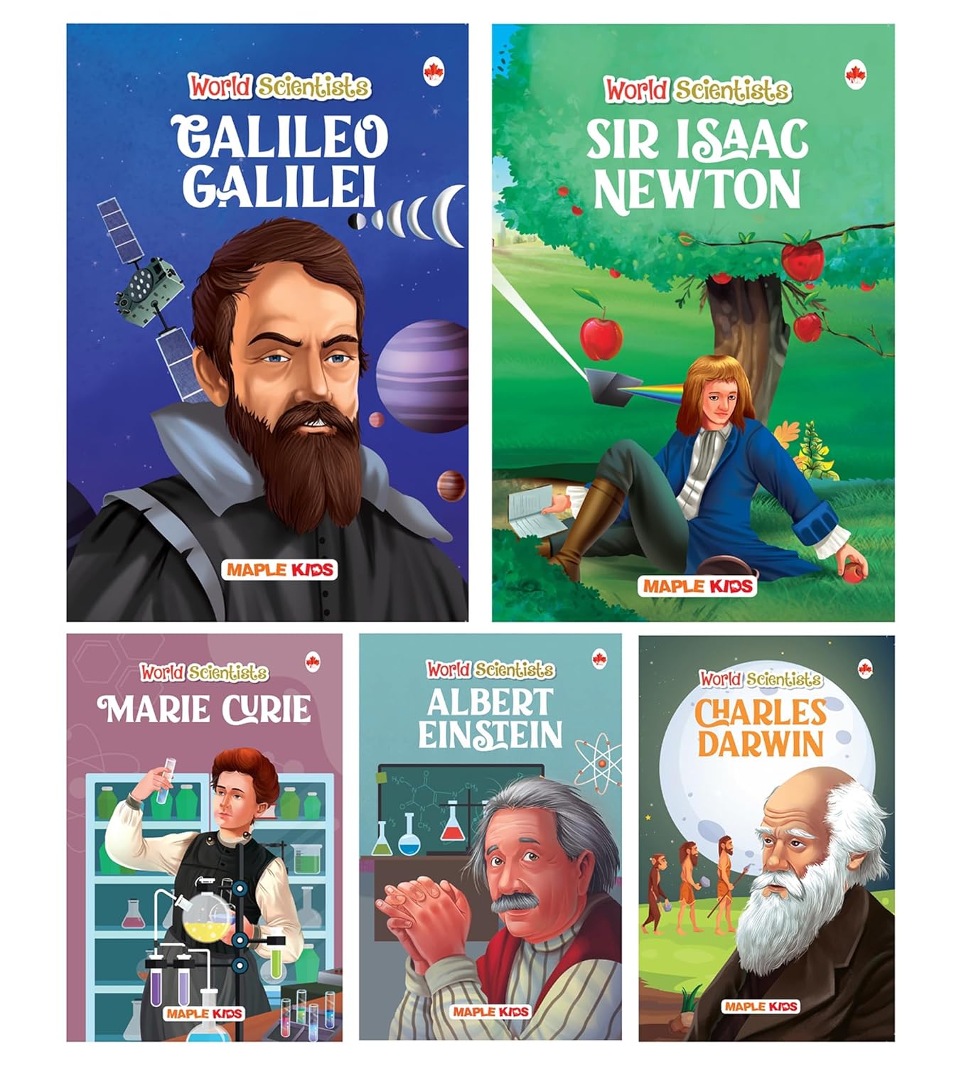 Story Books for Kids (Set of 5 Books) (Illustrated) – World Scientists – Biographies for Children – 6 Years to 10 Years Old – Einstein, Newton, Galileo Galilei, Marie Curie, Charles Darwin Story Books for Kids (Set of 5 Books) (Illustrated) – World Scientists – Biographies for Children – 6 Years to 10 Years Old – Einstein, Newton, Galileo Galilei, Marie Curie, Charles Darwin