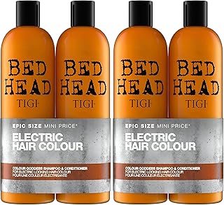 TIGI Bed Head Urban Antidotes Colour Goddess Shampoo and Conditioner Set for Dyed Hair, Color Protectant Hair Care Duo, 25.35 fl oz.(Pack of 4)