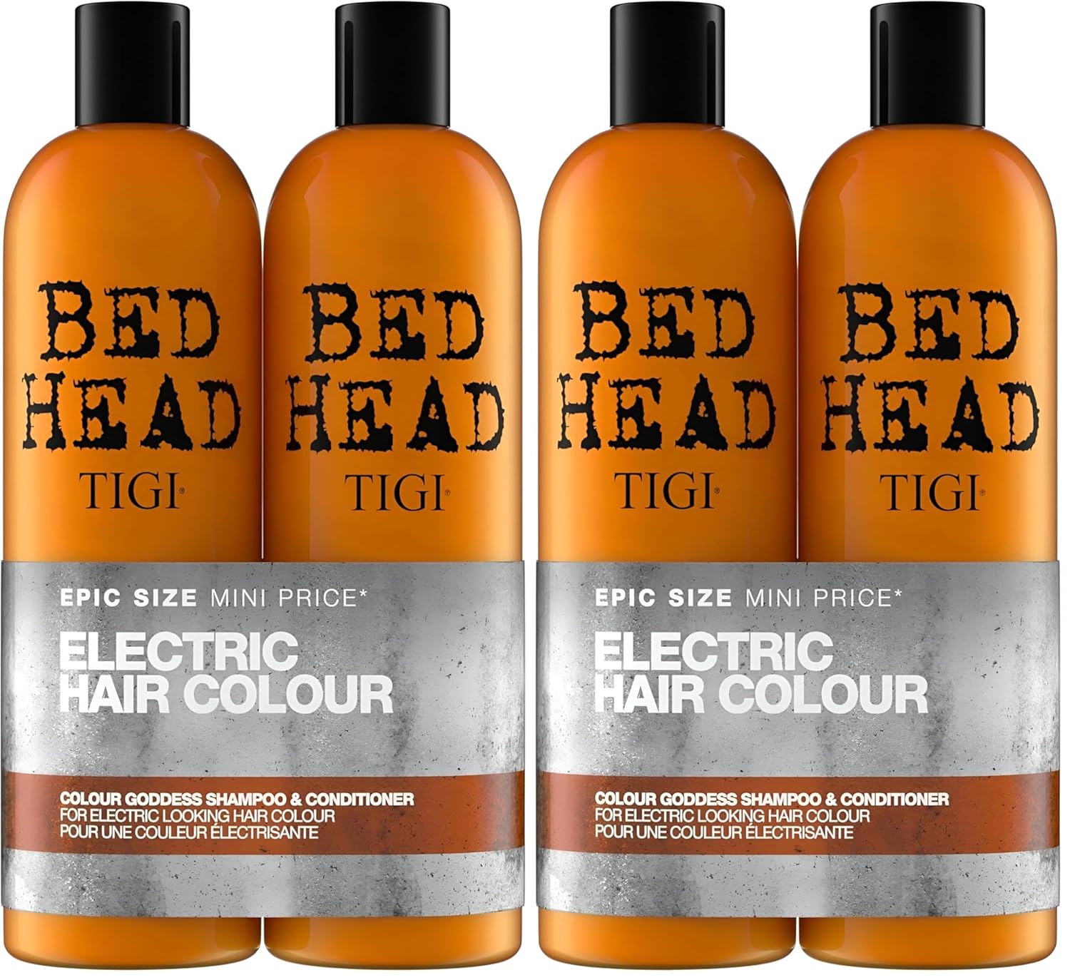 TIGI Bed Head Urban Antidotes Colour Goddess Shampoo and Conditioner Set for Dyed Hair, Color Protectant Hair Care Duo, 25.35 fl oz.(Pack of 4)