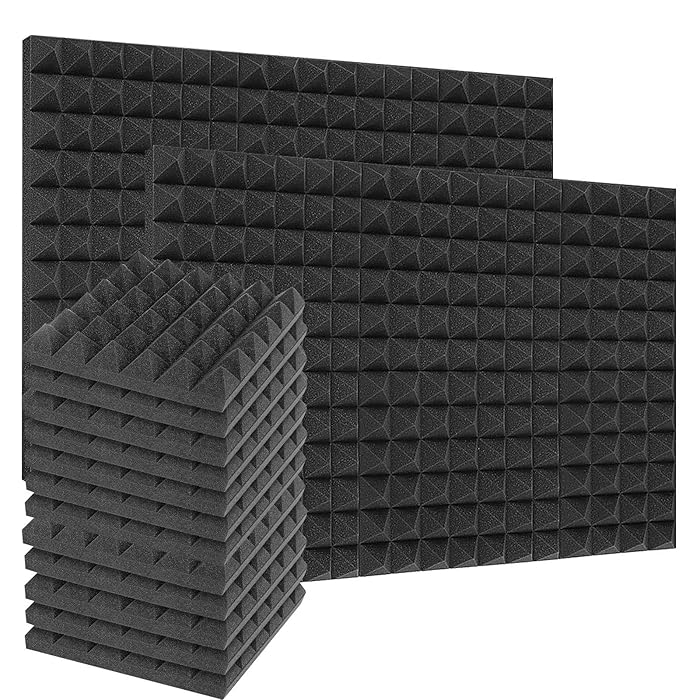 Buy 24 Pack Acoustic Foam Panels 2 Inches Thick Sound Proof Padding for Wall Pyramid, 2" X 12" X