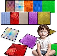 10-Pack Textured Sensory Mats for Autistic Kids - Tactile Tiles for Toddlers Sensory Play, Motor Skills & Calm (Square)