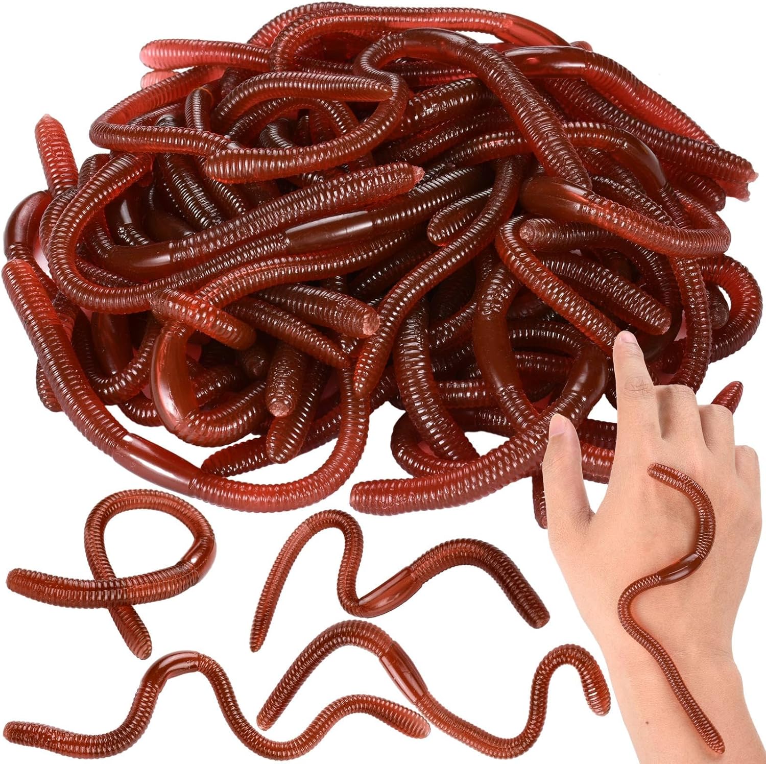 Amazon.com: 50 Pcs Fake Earthworm - Soft Stretchy Rubber Earthworm