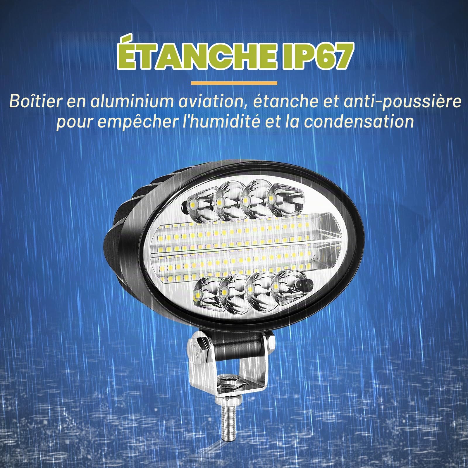 Willpower 2PCS phare de travail led tracteur 5.5 Pouces 24W Feu de Travail IP67 Étanche pour SUV ATV UTV Tracteur Camion