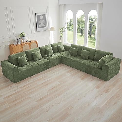 Miniatura 19 de Sofás modulares sin hueso de 140 pulgadas para sala de estar, sofá modular modular de nube comprimida, sofá moderno en forma de U de 9 plazas