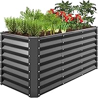 Vista 70 de Best Choice Products Cama de jardín elevada de metal para exteriores de 6 x 3 x 2 pies, maceta de raíces profundas para verduras, flores, hierbas