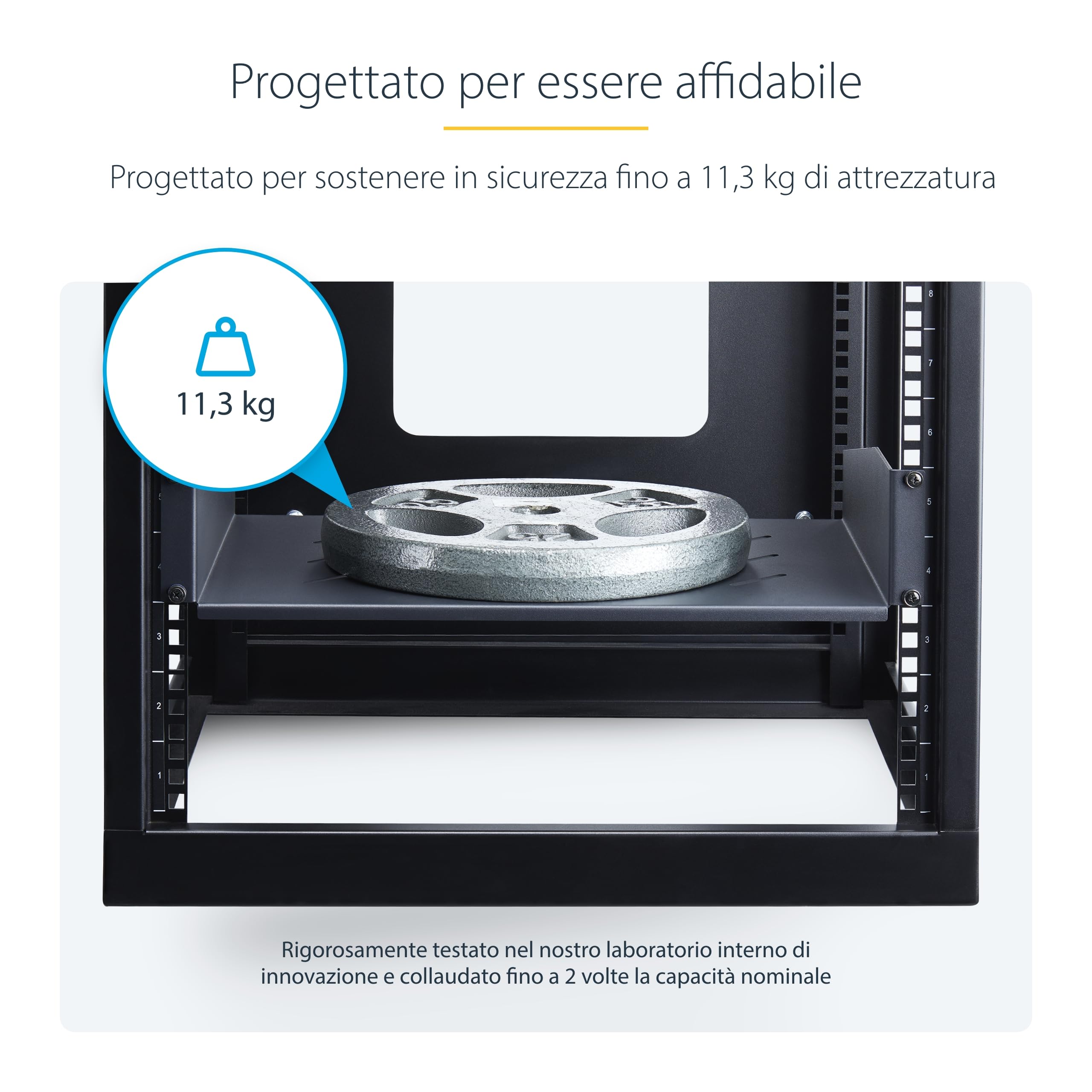 StarTech.com Ripiano Rack 19" 2U Ventilato, Mensola a sbalzo per Armadio Rack; portata 11,3kg, profondità di montaggio 31,5cm