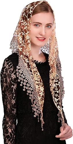 PAMOR Triángulo velo de encaje Mantilla Catedral cabeza cubierta capilla velo para bodas masivas damas de honor