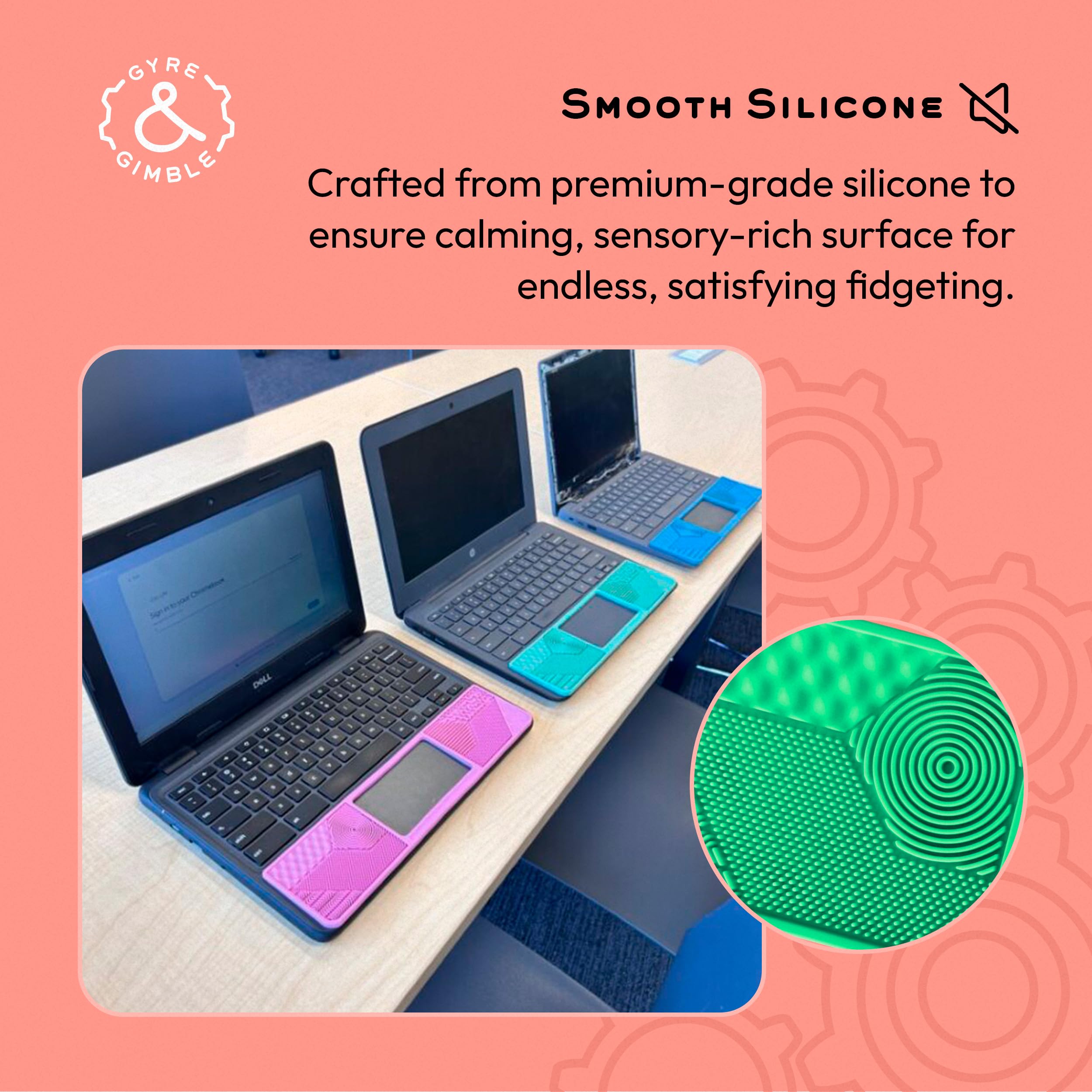 Student ChromebookⓇ Gidget: Silicone Sensory Mat/Palm Rest Compatible with Most Student ChromebookⓇ Models - Image 4