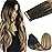 GOO GOO Tape in Hair Extensions Human Hair, 2/6/18 Balayage Brown to Dirty Blonde, 20inch 100g 40pcs, Skin Weft Seamless Invisible, Silky Straight with Thick Ends, Remy Human Hair