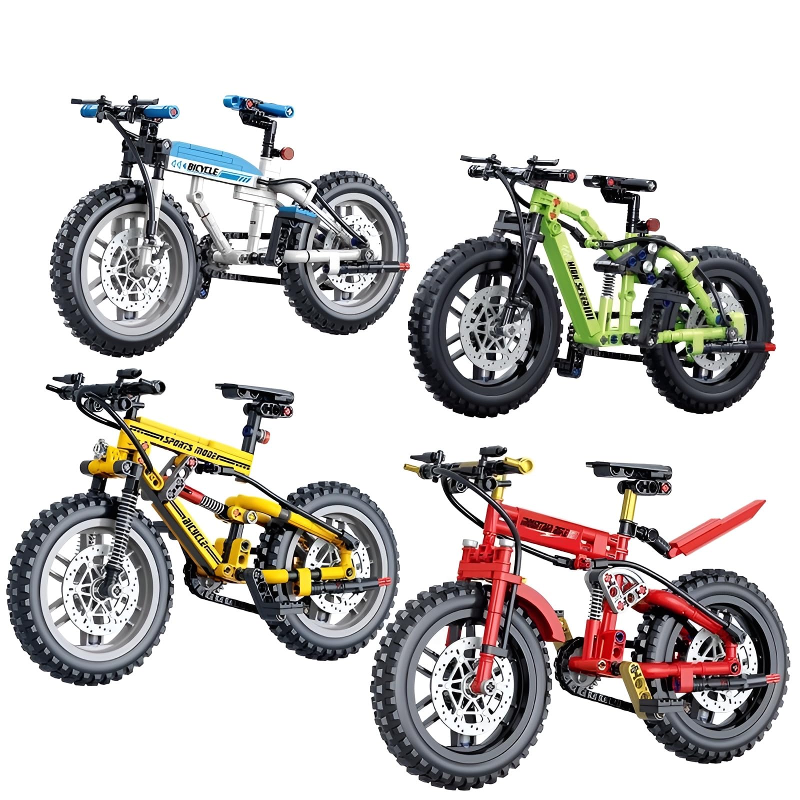 Bicycle Building Blocks Set, 4 Pcak Mountain, Sports Mode, High Speed, Cool Design Bike Model Kit, High Simulation Technology Bicycle Building Toys, Home Office Decor Display, Gift for Kid Adult (E) — image 1