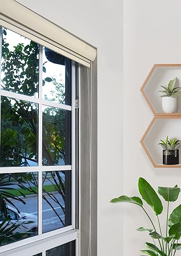 Miniatura 4 de Persianas enrollables de doble capa con filtro de luz estilo cebra (crema, 42 pulgadas de ancho x 78 pulgadas de largo)