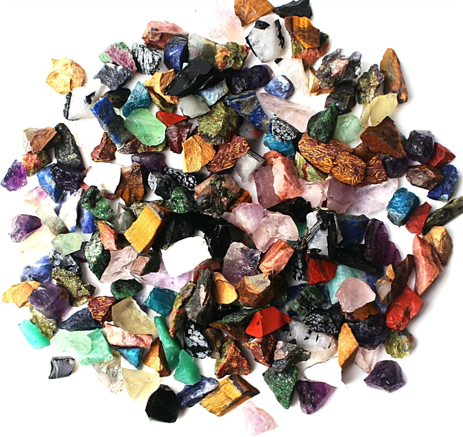 Crystal Natural Mini Mixed Rough Rock Raw Colorful Crystal Stone Study Garden Aquarium Decor Home Collections(Color:1400W)