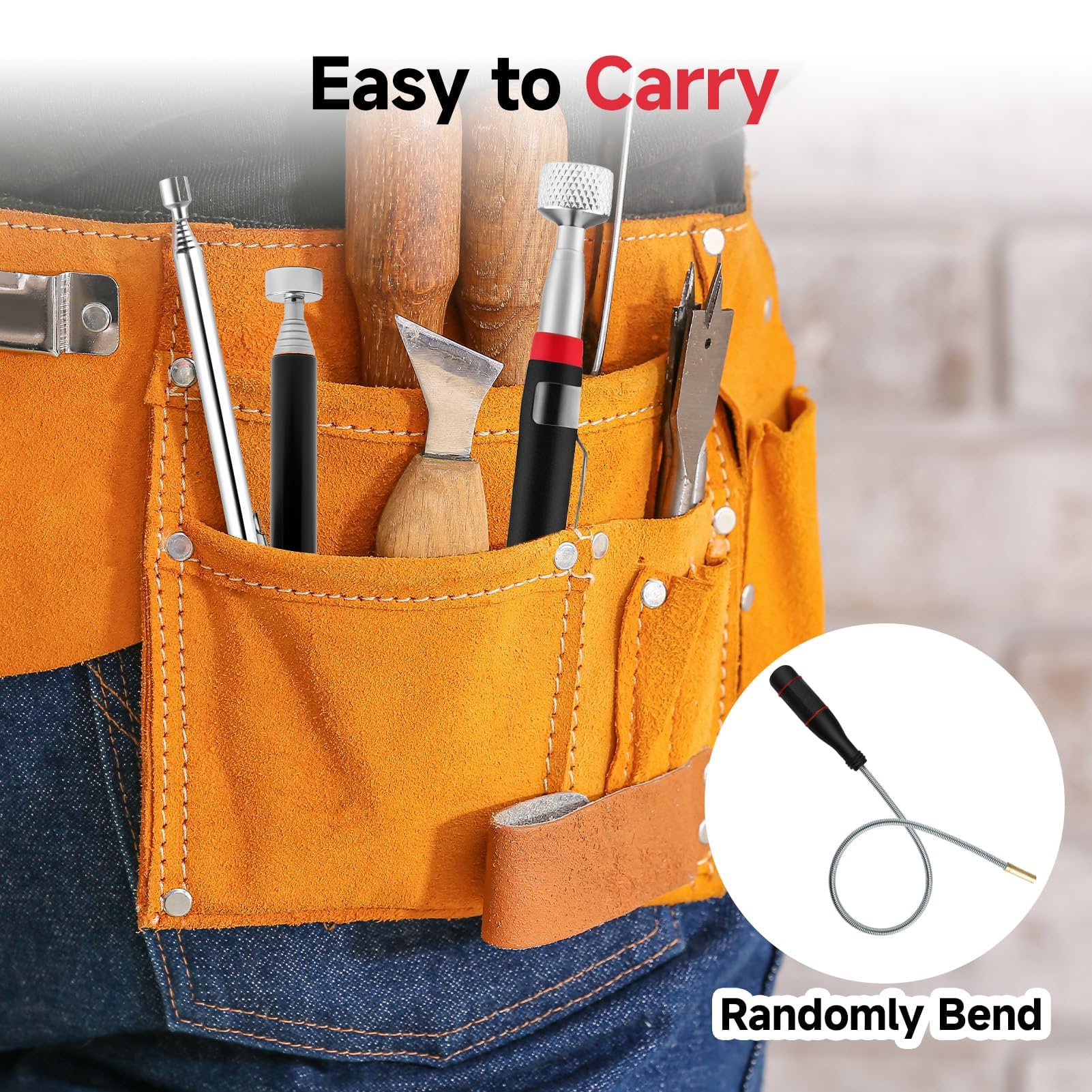 Iman Telescópico Flexible 4 Piezas Herramienta Recogida Tornillos Tuercas Pernos 1.5LB/5LB/10LB