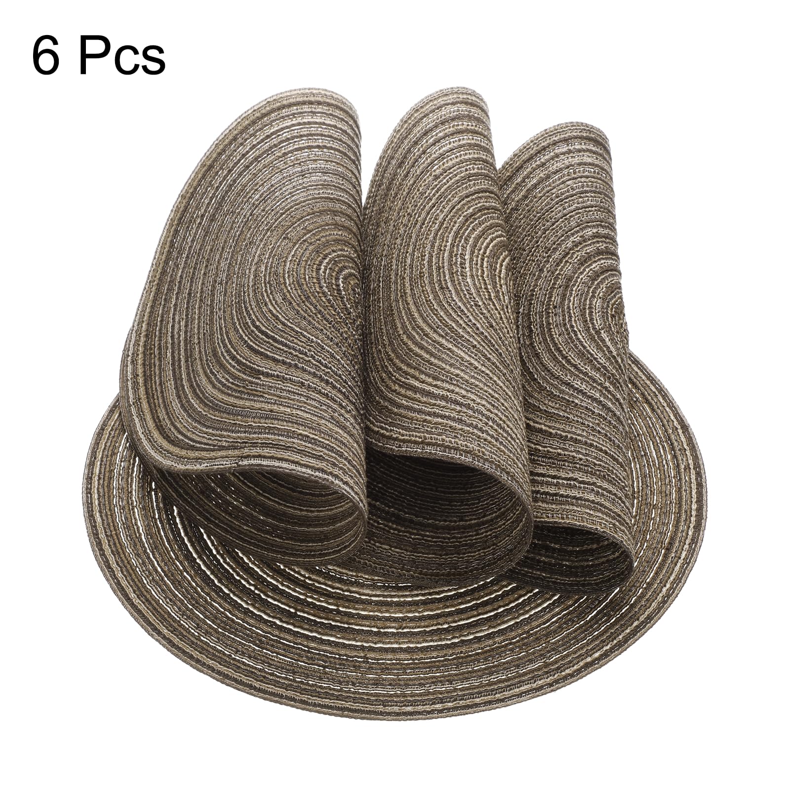 HARFINGTON 6 manteles individuales redondos trenzados de 11.8 pulgadas, antideslizantes, redondos, para mesas de comedor, lavables, con aislamiento térmico, tejidos, para interiores y exteriores, para