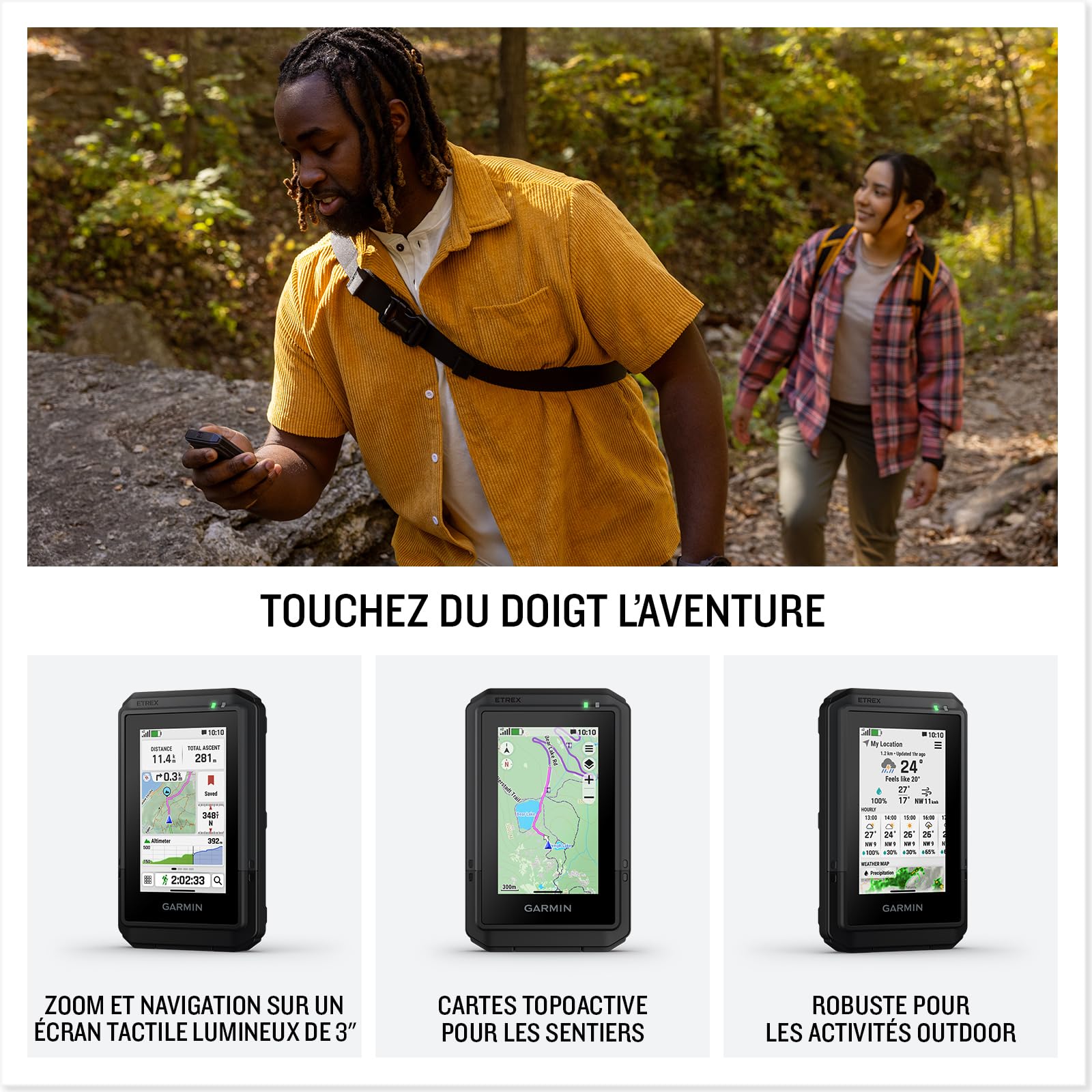 Garmin eTrex Touch GPS Portable Robuste avec Écran Tactile Couleur Navigation Cartes