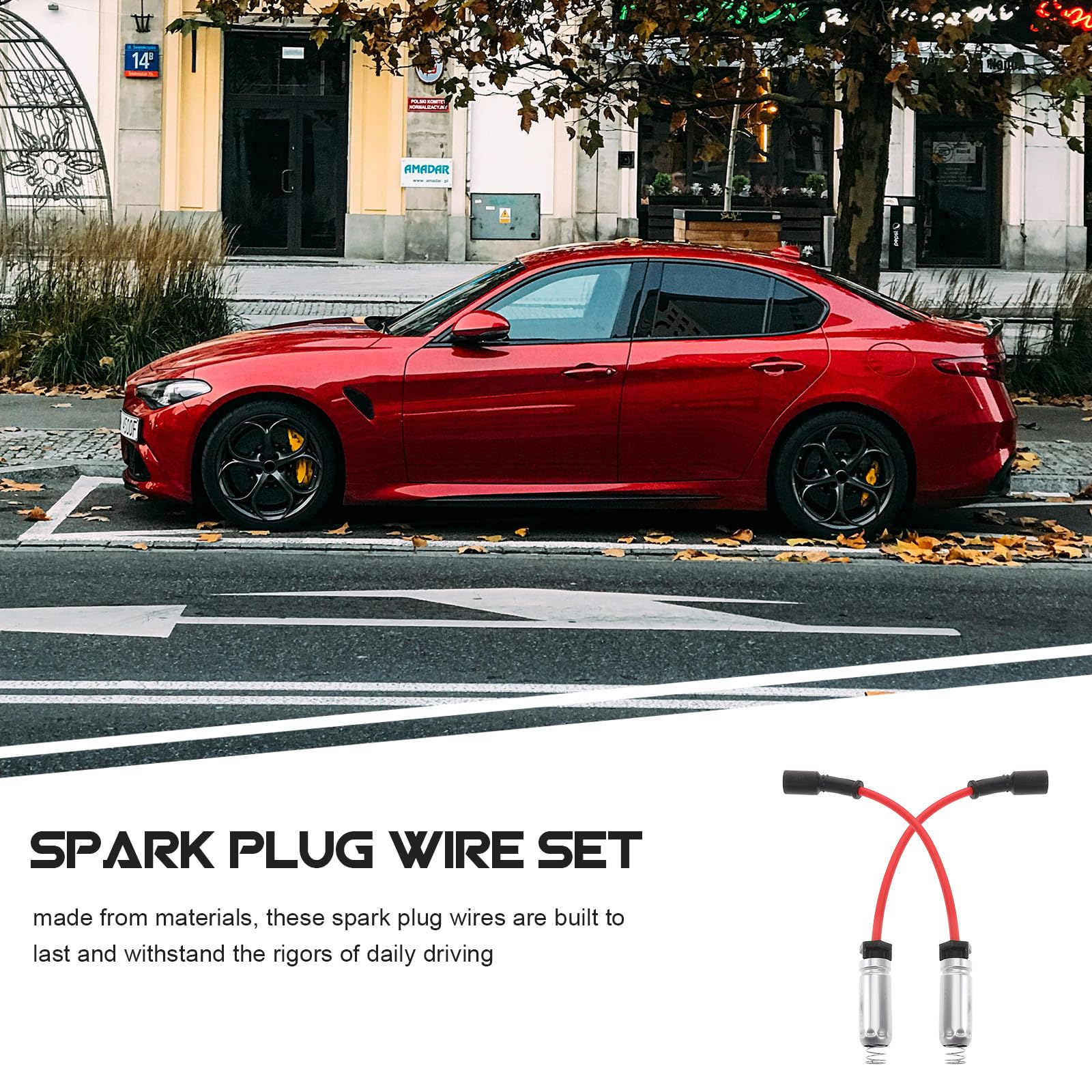 PACKOVE Juego de Cables de Bujías de Encendido para Motor de 8 Cilindros, 8 Piezas, Cables de Alta Temperatura Resistentes, Repuesto para Automóviles, Accesorios de Encendido de Alto
