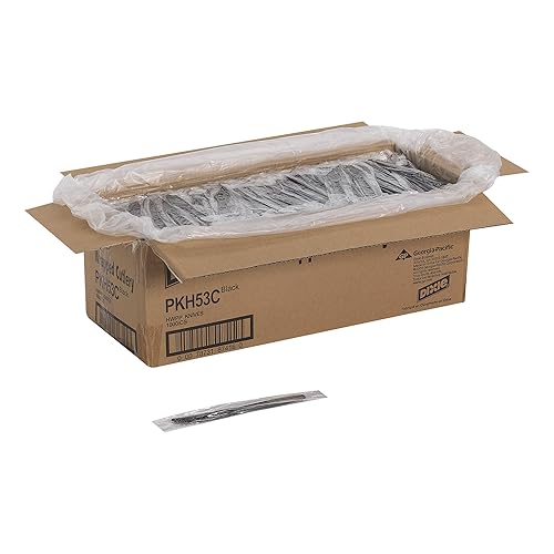 Miniatura 4 de Dixie Cuchillo de plástico de polipropileno pesado de 7 pulgadas envuelto individualmente por GP PRO (Georgia-Pacific), negro, PKH53C (caja de 1,000)