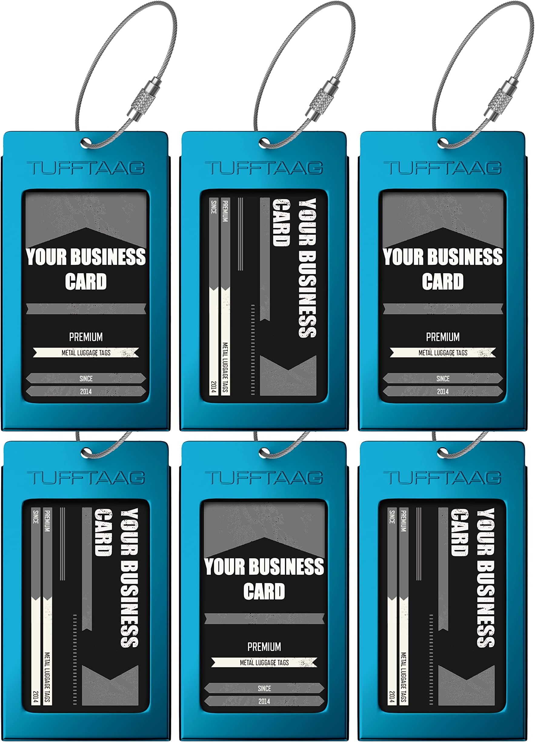 Luggage Tags Business Card Holder TUFFTAAG Travel ID Bag Tag in Many Color Options
