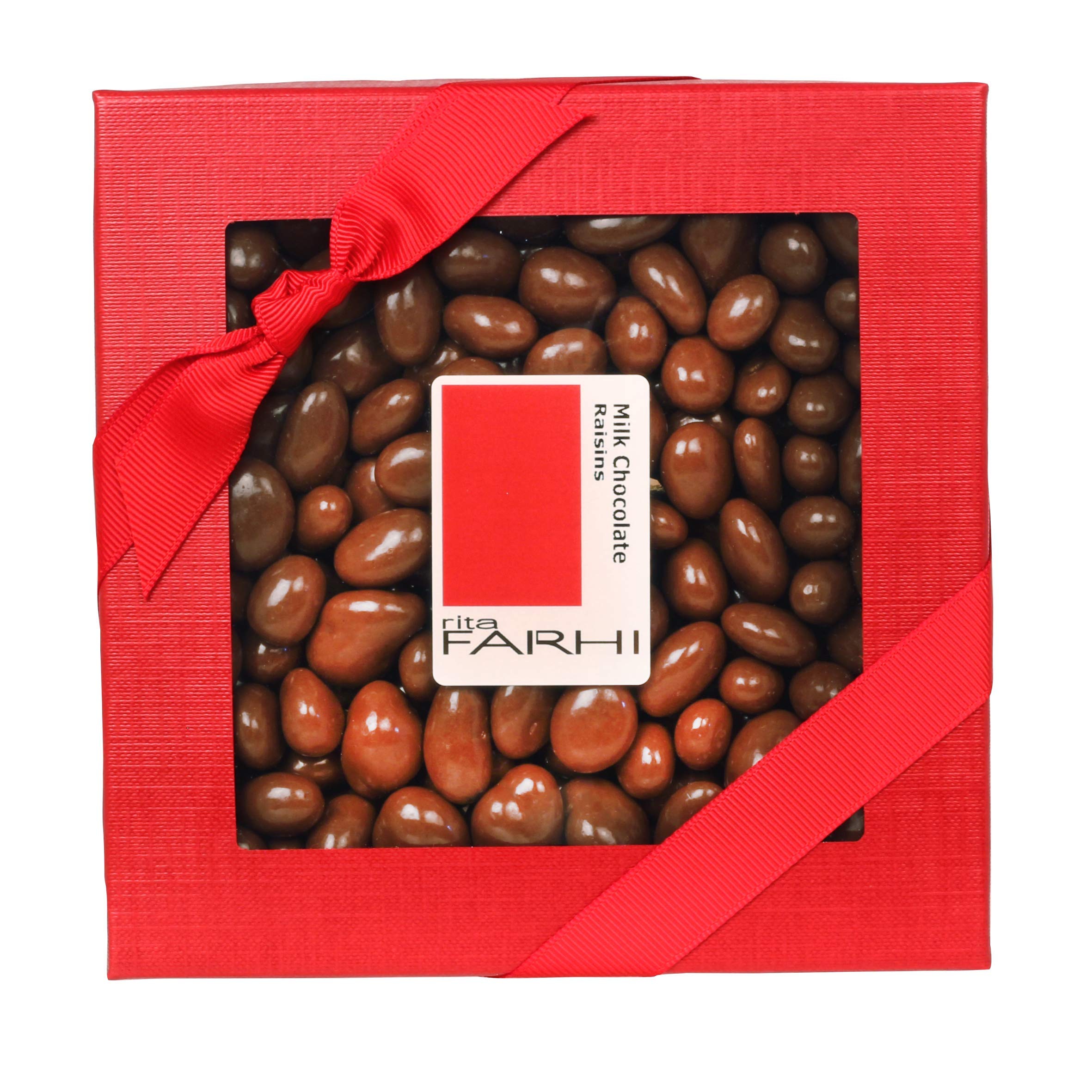 Rita Farhi Milk Chocolate Coated Raisins in a Luxury Gift Box Chocolate Coated Fruit 250g - Palm Oil Free