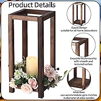 Vista 4 de Qunclay 12 faroles de madera para bodas, candelabros rústicos integrados para decoración de mesa, farol de granja para chimenea y boda