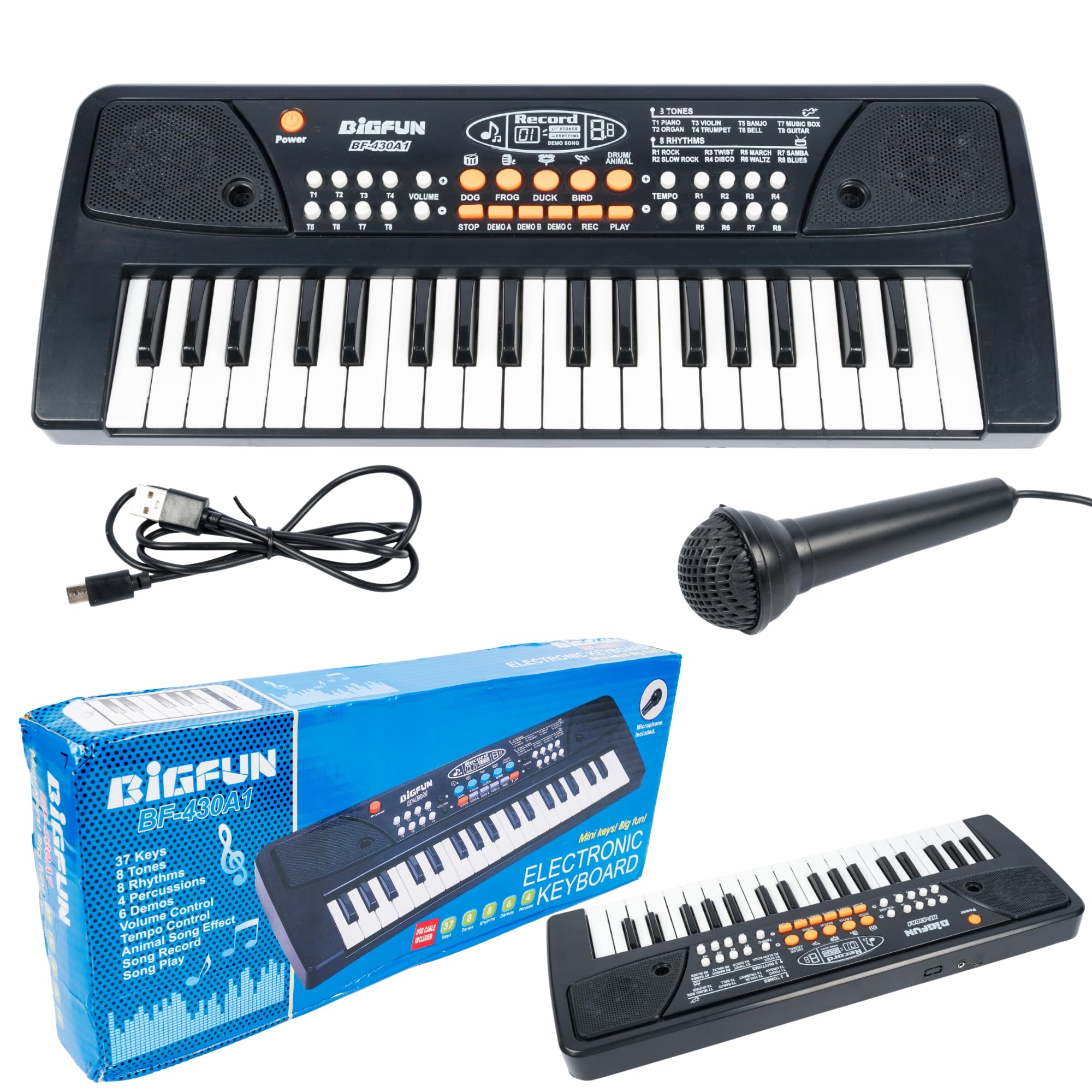 Electronic Keyboard with Mic for Kids & Beginners | Portable 61-Key Starter Piano | Black Piano for Kids & adults | The Perfect Musical Instrument for Kids to Learn & Play.-picture-18