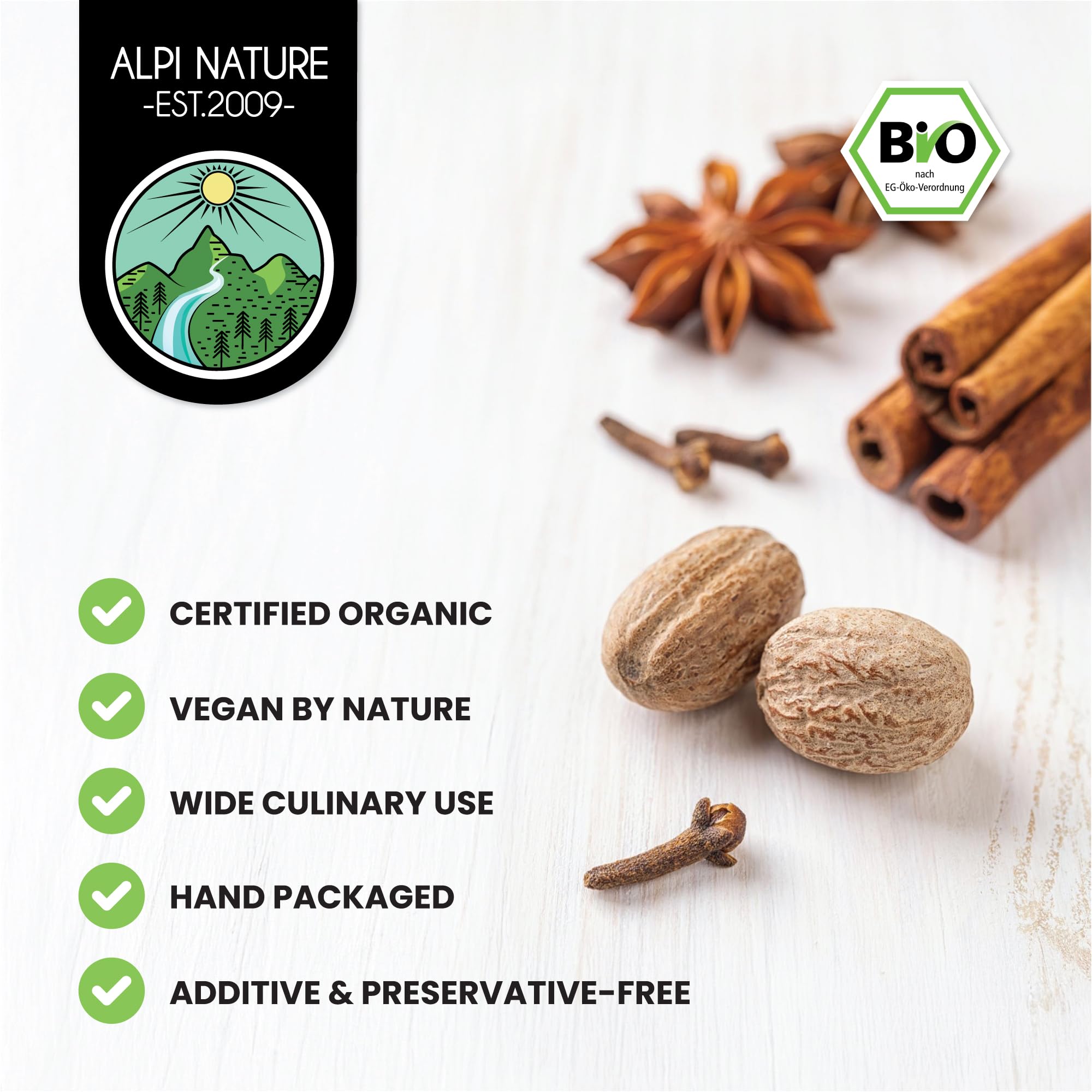 Alpi Nature Feve Tonka BIO 200g, Fève Tonka Entières pour la Cuisine, la Pâtisserie et les Desserts