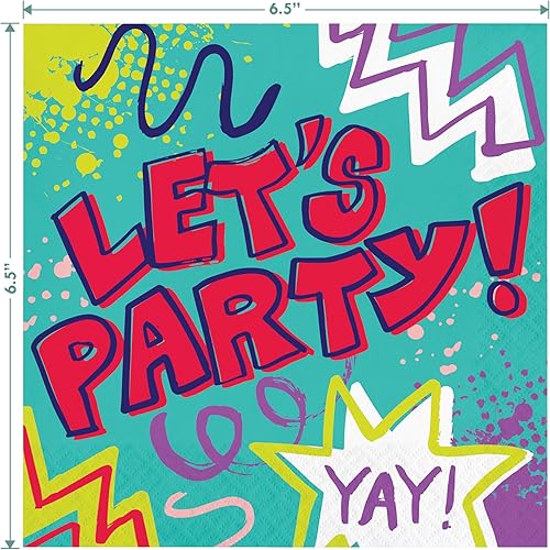 Miniatura 4 de Suministros para fiestas de los 90  Platos llanos de papel CD de los 90's Mix y servilletas Let's Party (Serves 16)