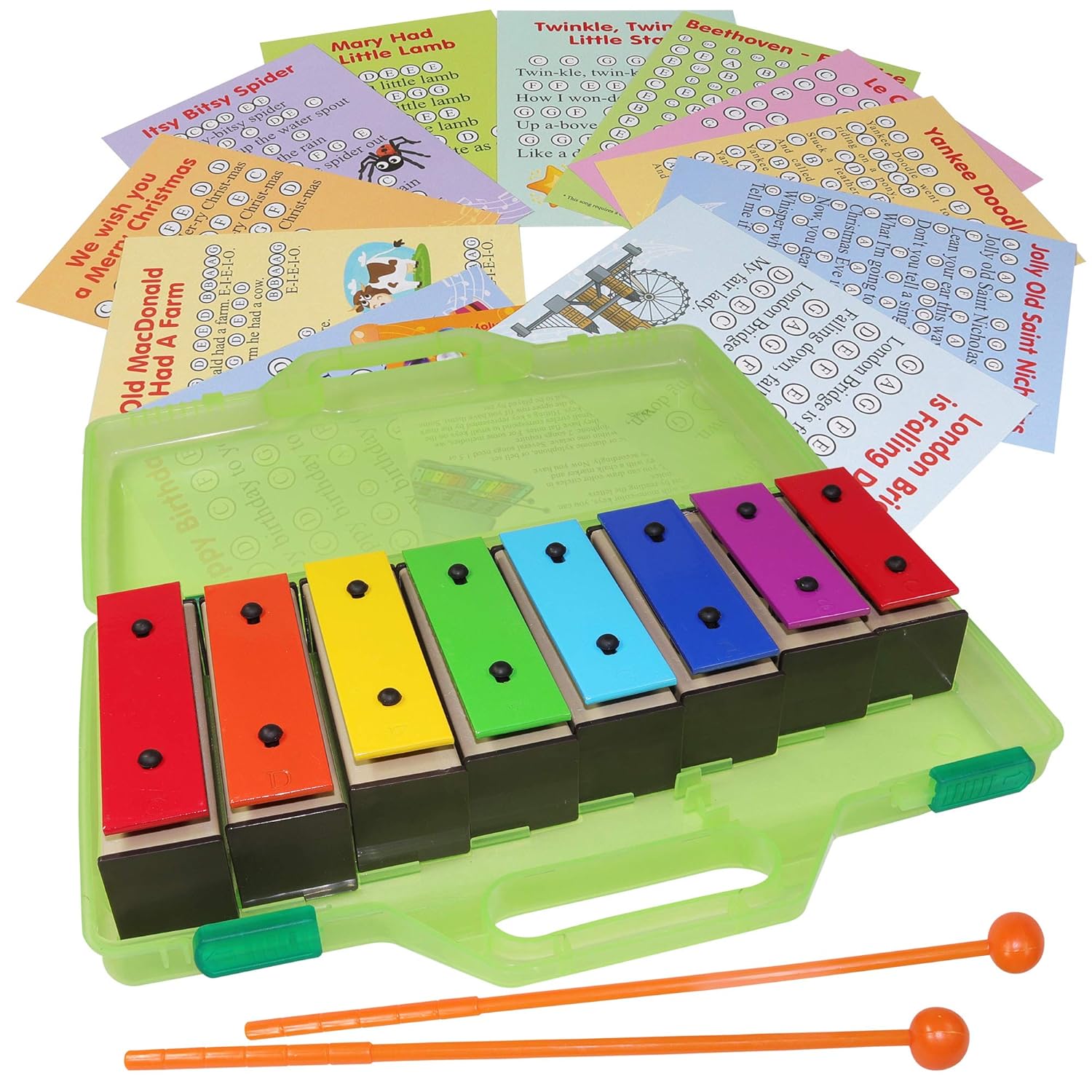 Chime Bar Resonator Bells with Songs Color Glockenspiel 8 Note