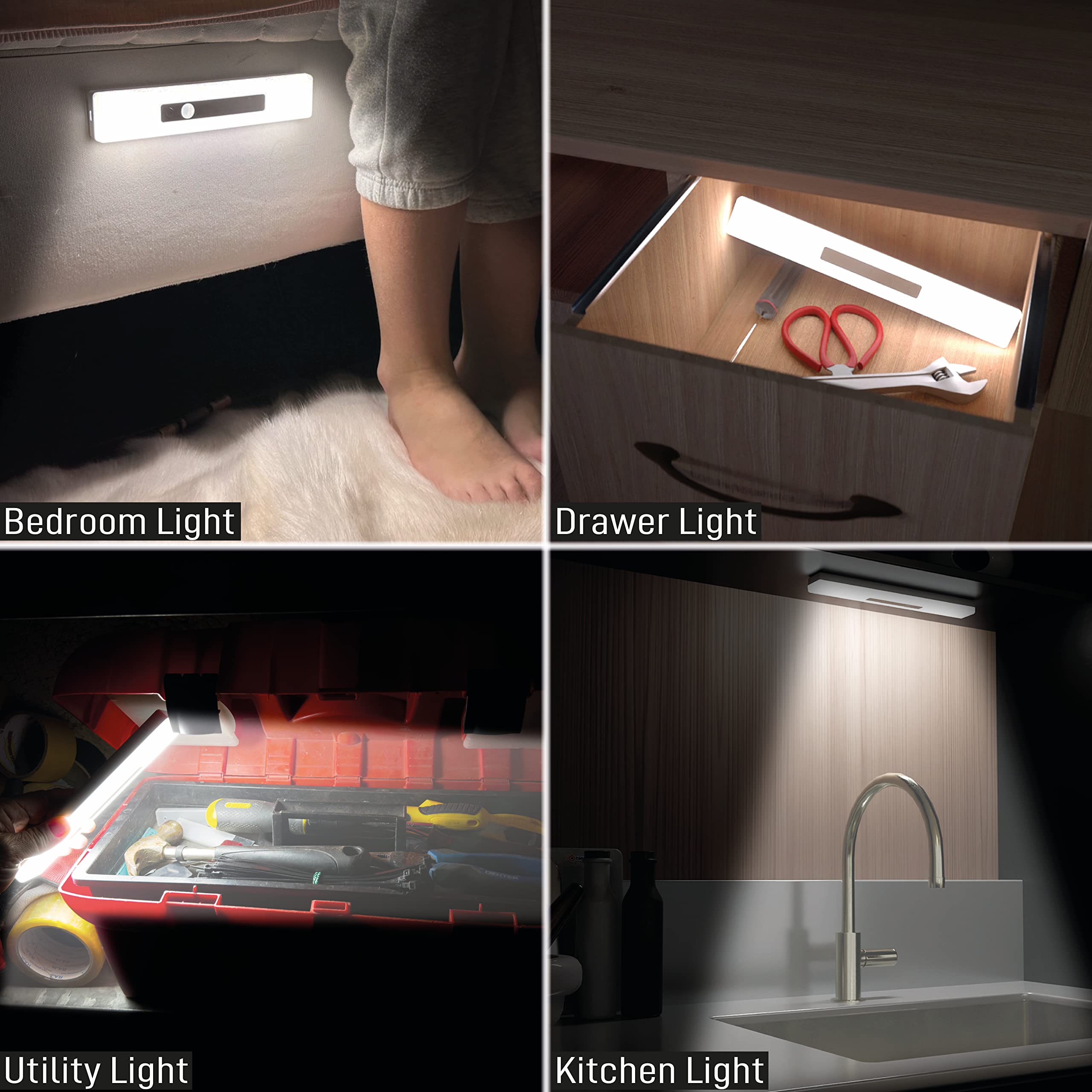 Lot de 6 veilleuses avec détecteur de mouvement,Lampe LED rechargeable