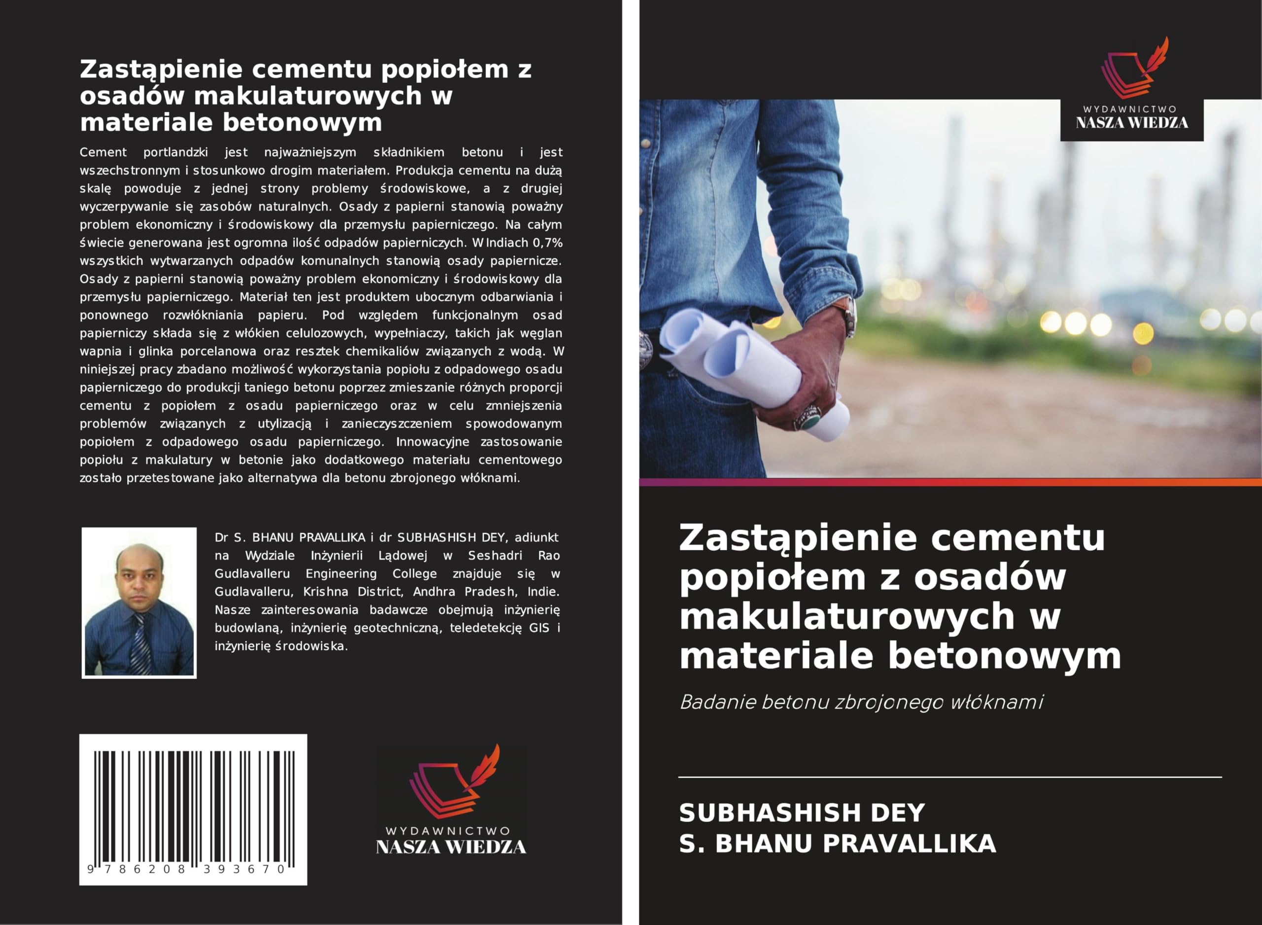 Zast¿pienie cementu popio¿em z osadów makulaturowych w materiale betonowym: Badanie betonu zbrojonego w¿óknami