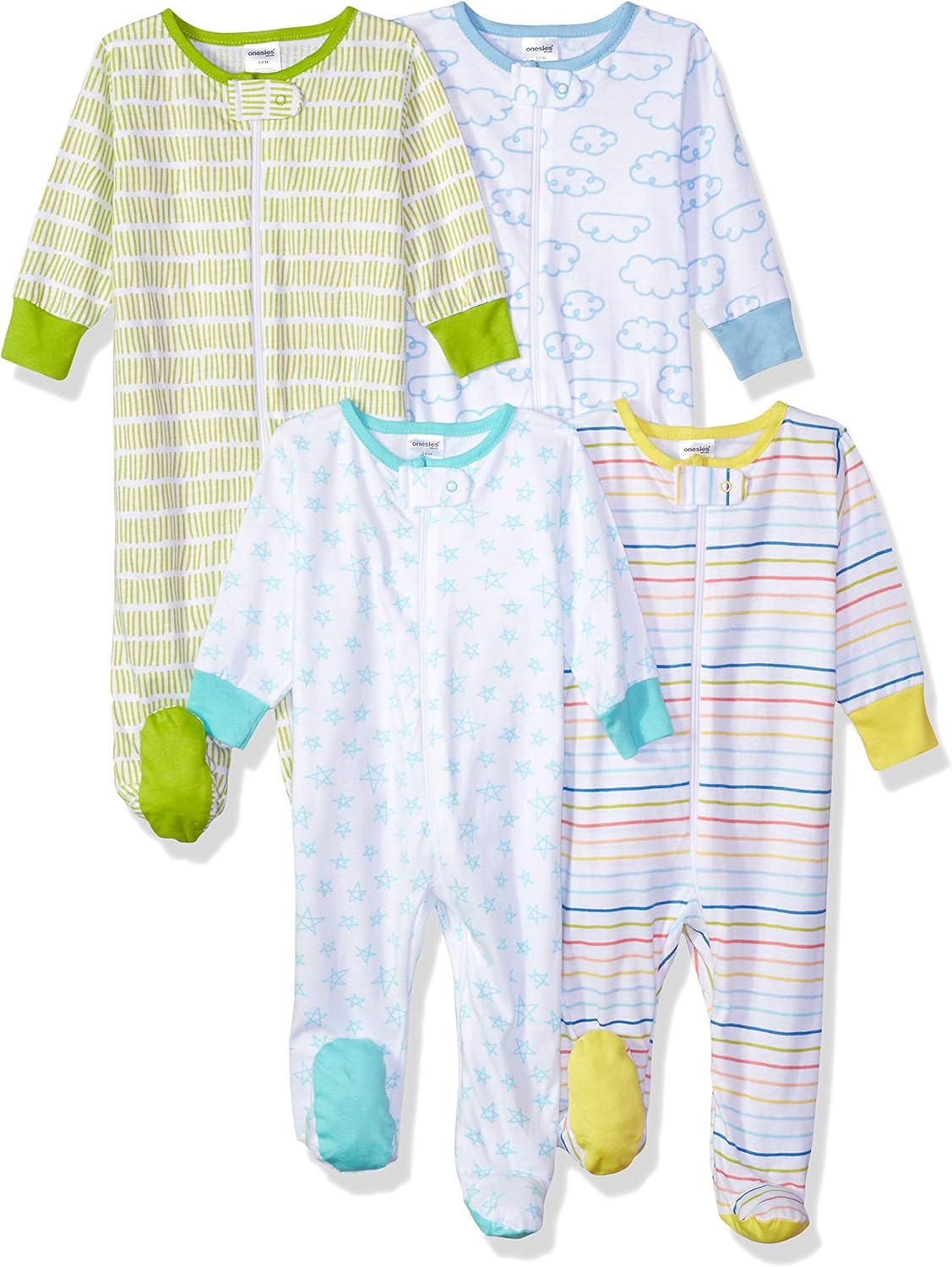 Onesies Brand Baby 4-Pack Sleep 'N Play Footies Multi Pack : Clothing, Shoes & Jewelry