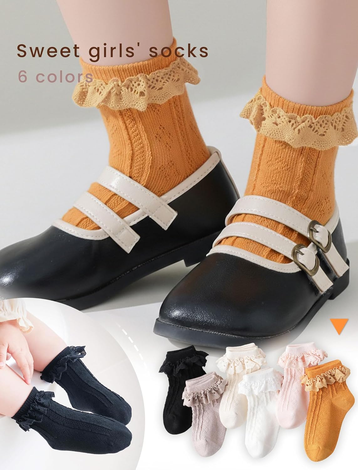 CHUNG Baby Toddler Girls Princess Cotton Frilly Socks Lace Ruffle Pack of 4/5/6 Thin Mesh Summer for Dress - Image 6