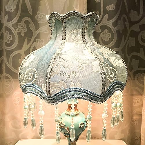 Miniatura 5 de JITEM Lámpara de Mesa - Lámpara de mesa de estilo europeo de 12 pulgadas, estilo victoriano, retro, regulable, pantalla de tela con cuerpo de