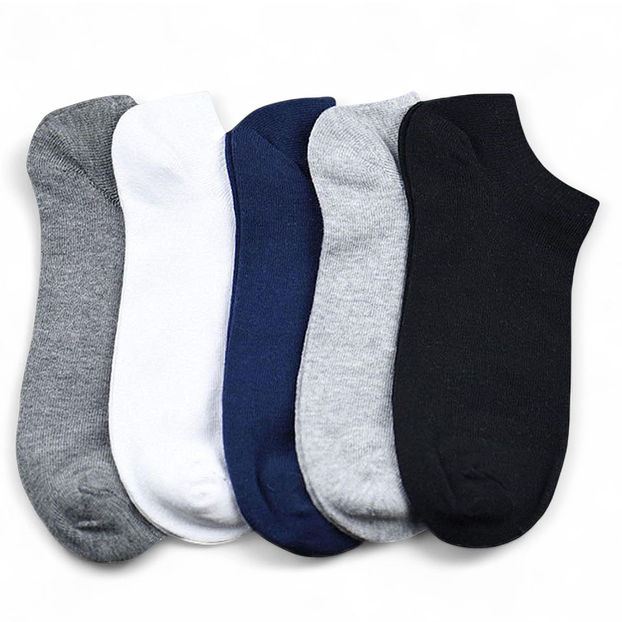 LEALDEALZAnkle Socks for Men & Women (Unisex) - Made with Soft, Breathable & Durable Cotton, Anti Odour, Multicoloured - Free Size - Pack of 5 - suitable for Sports, Gym and Daily use