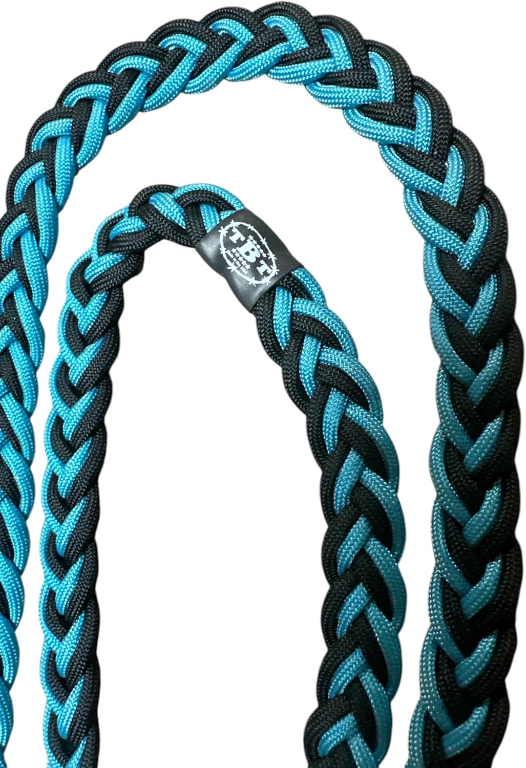 barrel reins 1/2" neon turquoise adjustable grip knots