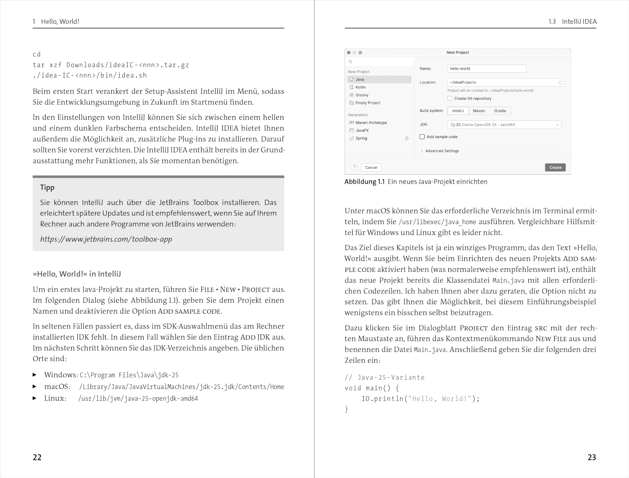 Java: Der Grundkurs im Taschenbuchformat. Mit Aufgaben und Lösungen. Aktuell zu Java 25 LTS